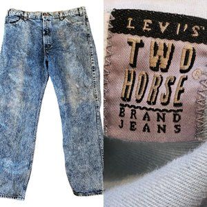 Retro 1980 Levis 549s Vintage Wash‎ Straight Leg Jeans 38x30 USA Acid Wash